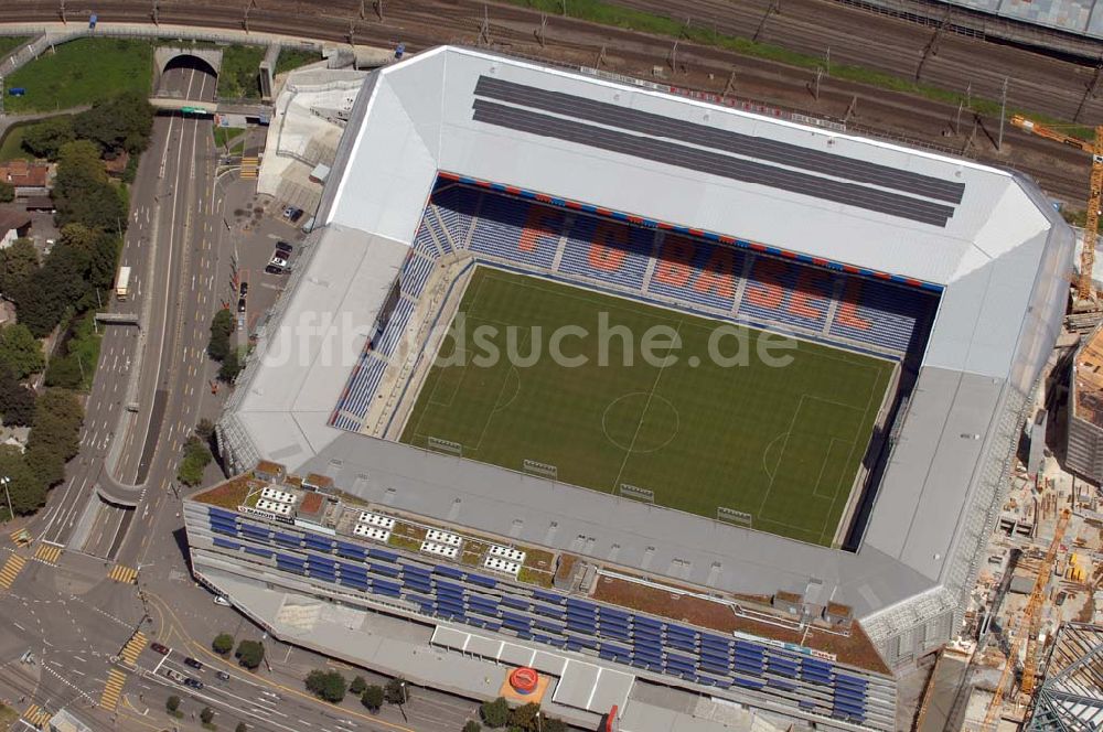 Basel von oben - Arena - Stadion St. Jakob-Park des FC Basel in Basel in der Schweiz