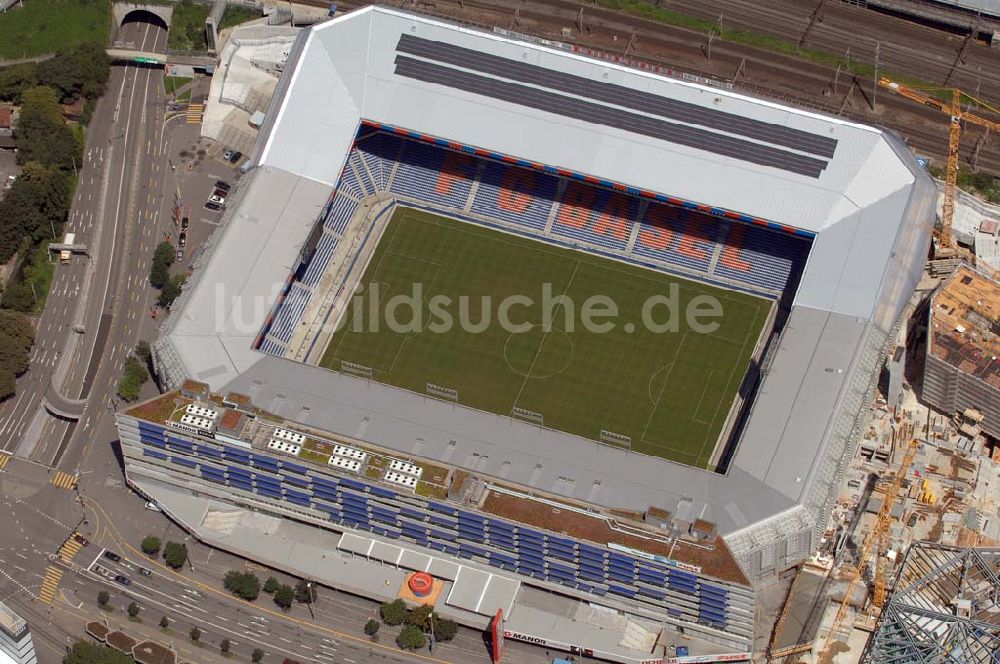 Basel aus der Vogelperspektive: Arena - Stadion St. Jakob-Park des FC Basel in Basel in der Schweiz