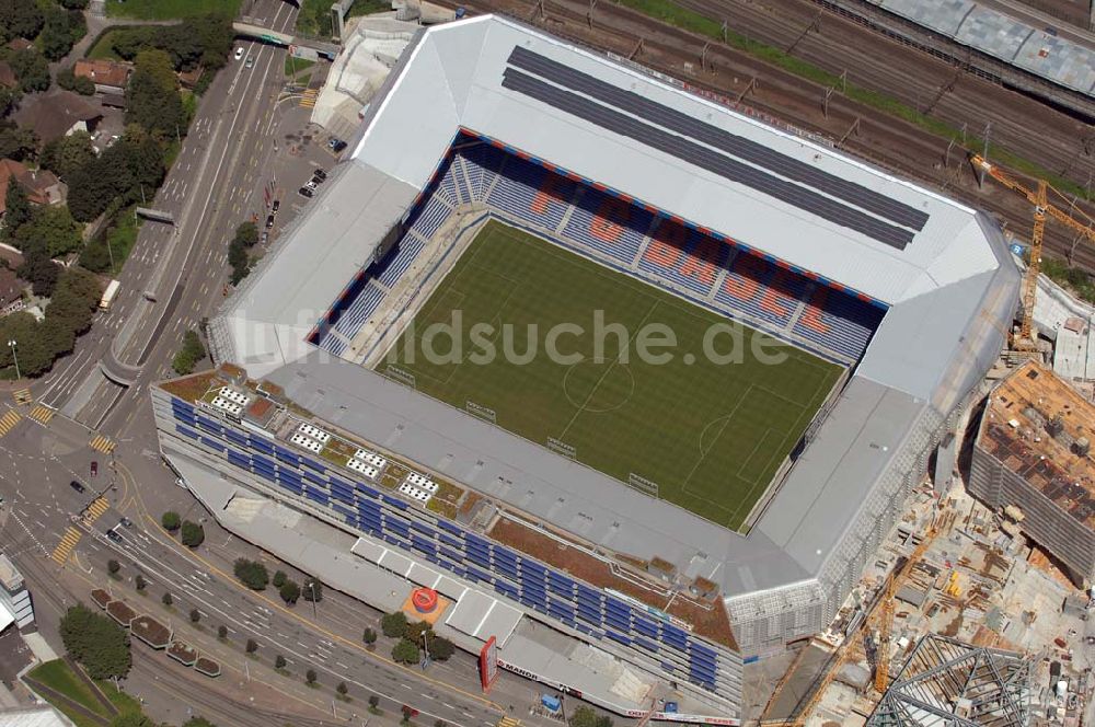 Luftaufnahme Basel - Arena - Stadion St. Jakob-Park des FC Basel in Basel in der Schweiz