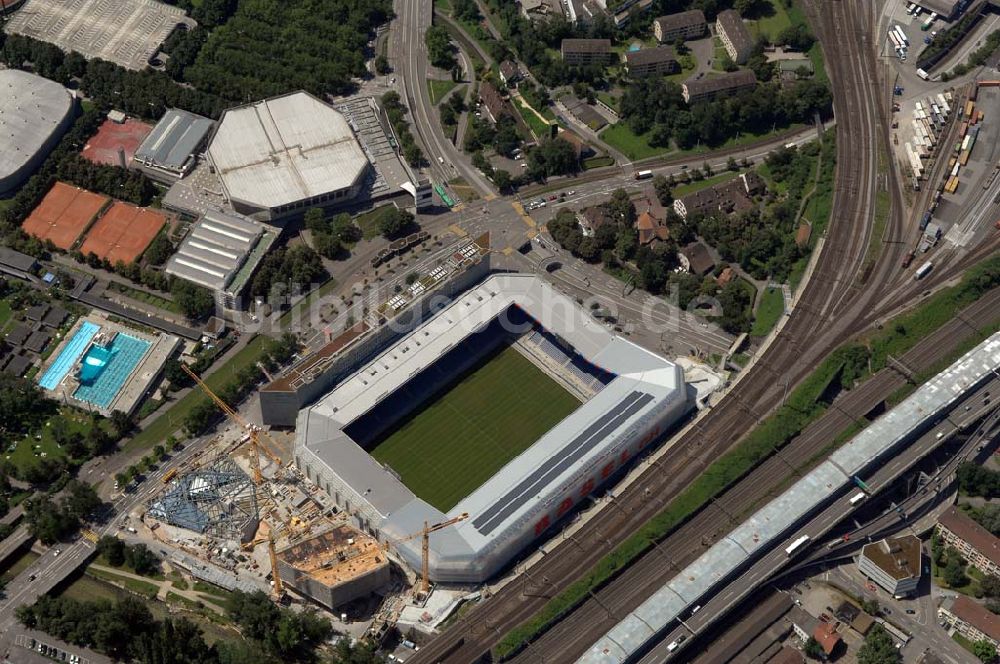 Basel von oben - Arena - Stadion St. Jakob-Park des FC Basel in Basel in der Schweiz