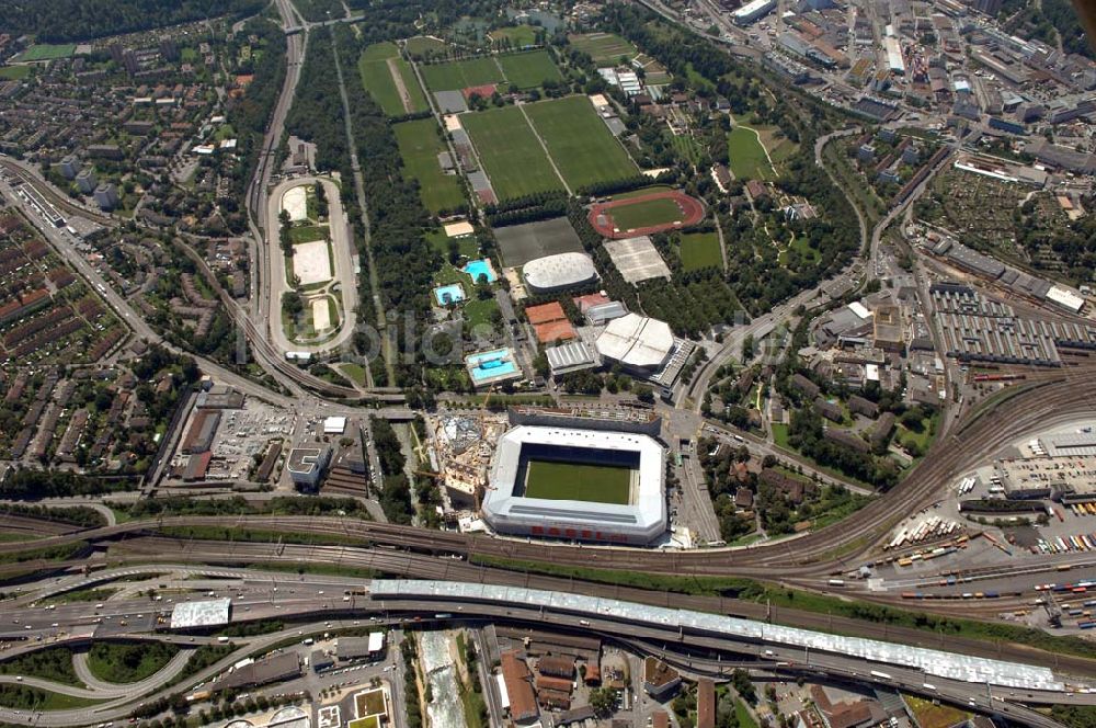 Luftbild Basel - Arena - Stadion St. Jakob-Park des FC Basel in Basel in der Schweiz