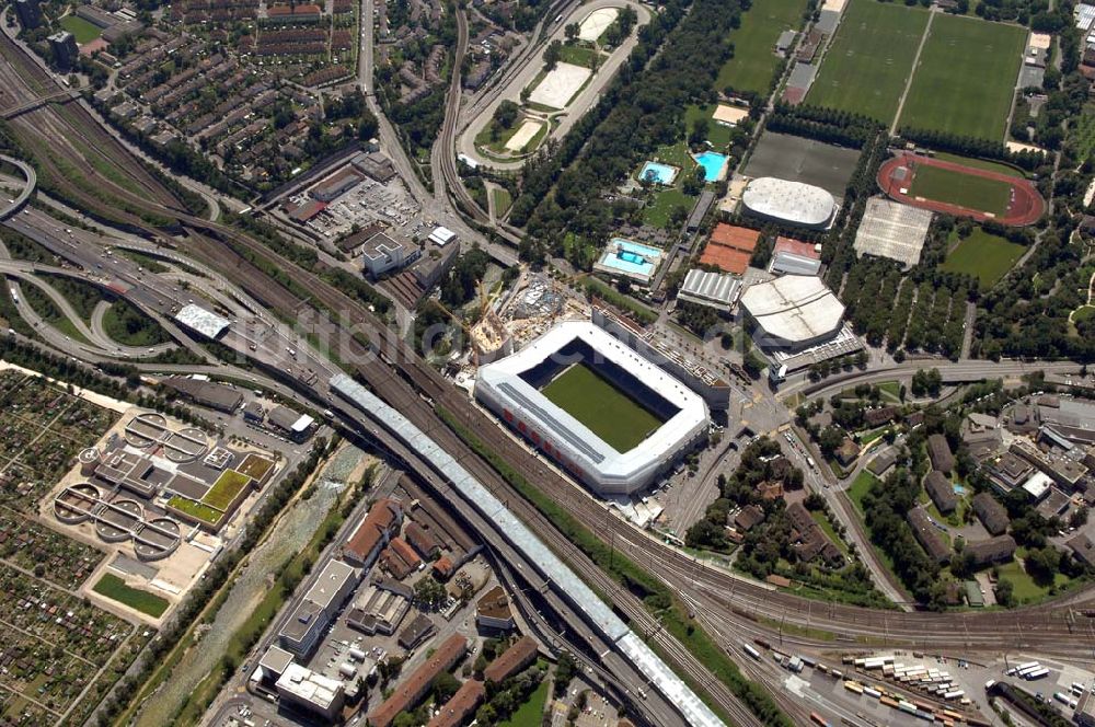 Basel von oben - Arena - Stadion St. Jakob-Park des FC Basel in Basel in der Schweiz