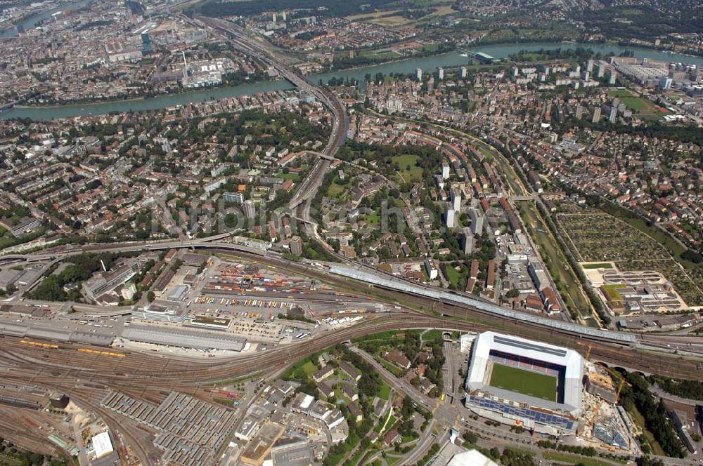 Luftbild Basel - Arena - Stadion St. Jakob-Park des FC Basel in Basel in der Schweiz