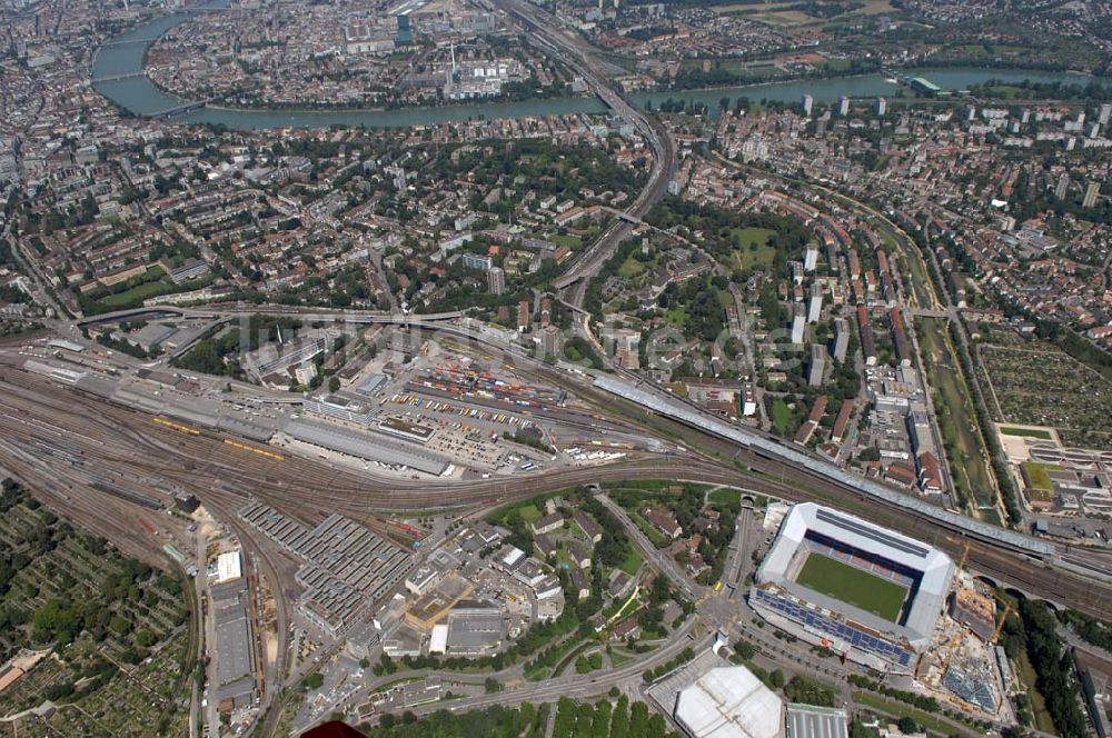 Luftaufnahme Basel - Arena - Stadion St. Jakob-Park des FC Basel in Basel in der Schweiz