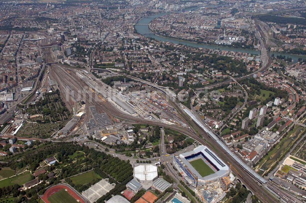 Luftaufnahme Basel - Arena - Stadion St. Jakob-Park des FC Basel in Basel in der Schweiz