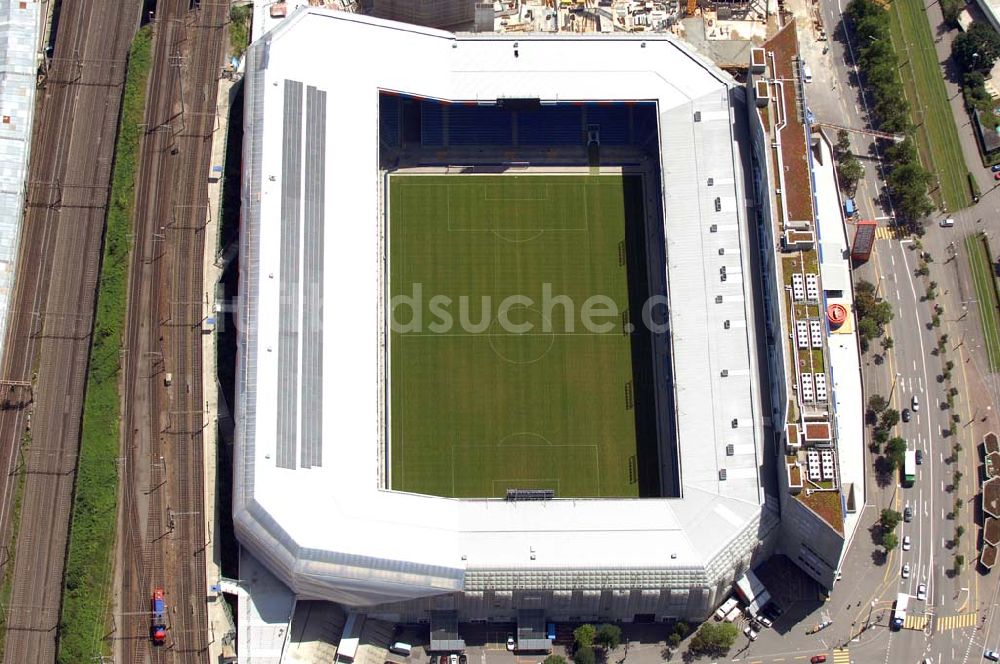 Basel aus der Vogelperspektive: Arena - Stadion St. Jakob-Park des FC Basel in Basel in der Schweiz