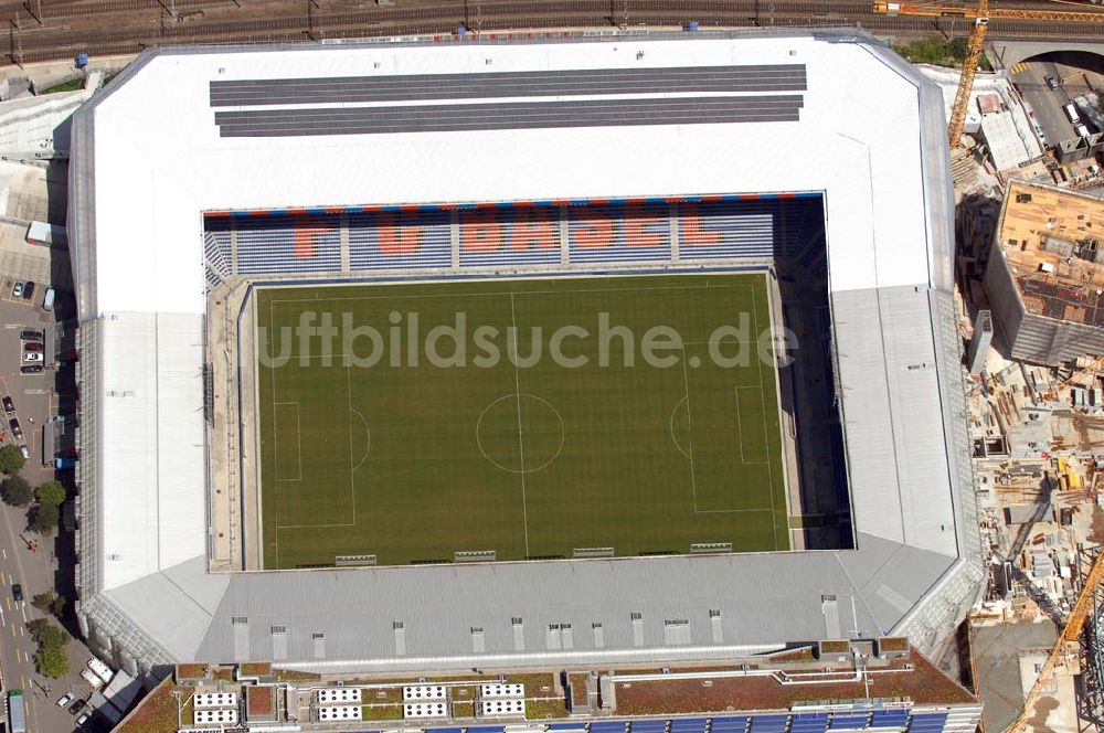 Luftaufnahme Basel - Arena - Stadion St. Jakob-Park des FC Basel in Basel in der Schweiz