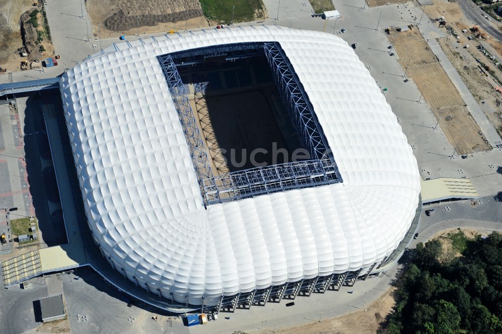 Luftaufnahme Poznan - Arena des Stadion Stadion Miejski - INEA Stadion in Poznan - Posen in Wielkopolskie - Großpolen, Polen