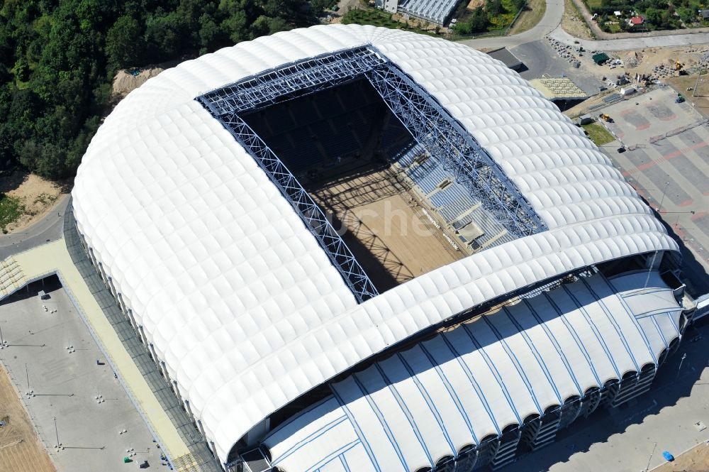 Poznan von oben - Arena des Stadion Stadion Miejski - INEA Stadion in Poznan - Posen in Wielkopolskie - Großpolen, Polen