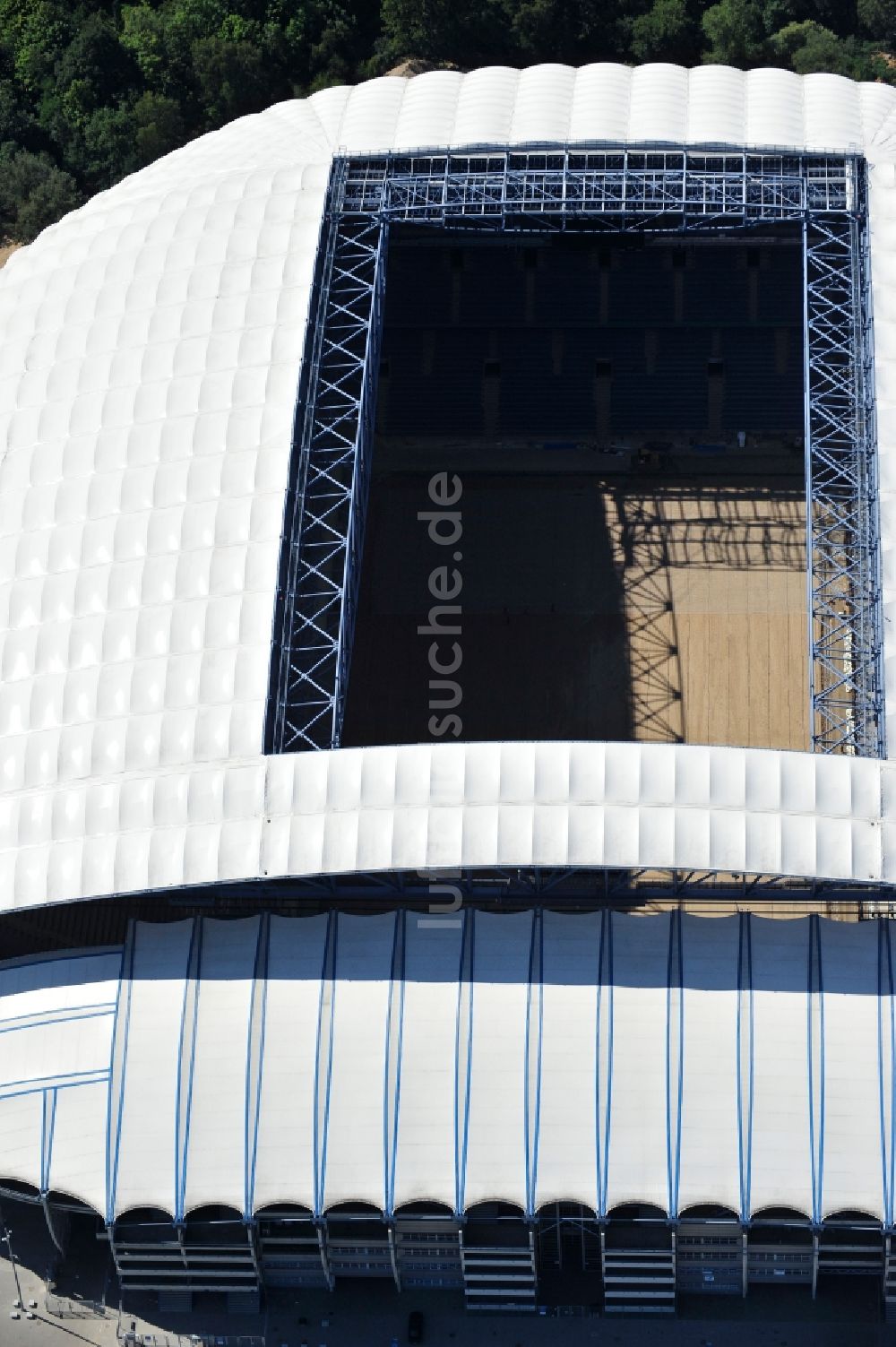 Luftaufnahme Poznan - Arena des Stadion Stadion Miejski - INEA Stadion in Poznan - Posen in Wielkopolskie - Großpolen, Polen