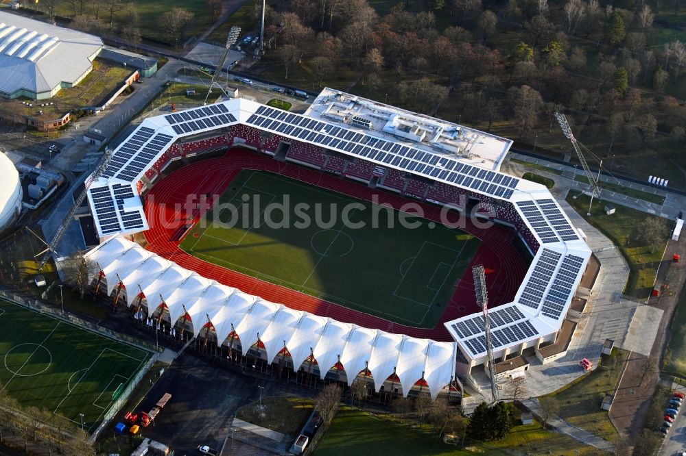 Luftaufnahme Erfurt - Arena des Stadion Steigerwaldstadion in Erfurt im Bundesland Thüringen