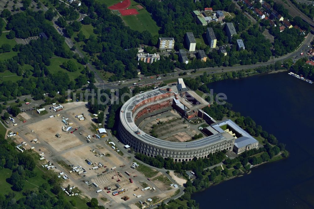 Nürnberg von oben - Arena der unvollendeten Kongresshalle auf dem ehemaligen Reichsparteitagsgelände in Nürnberg im Bundesland Bayern