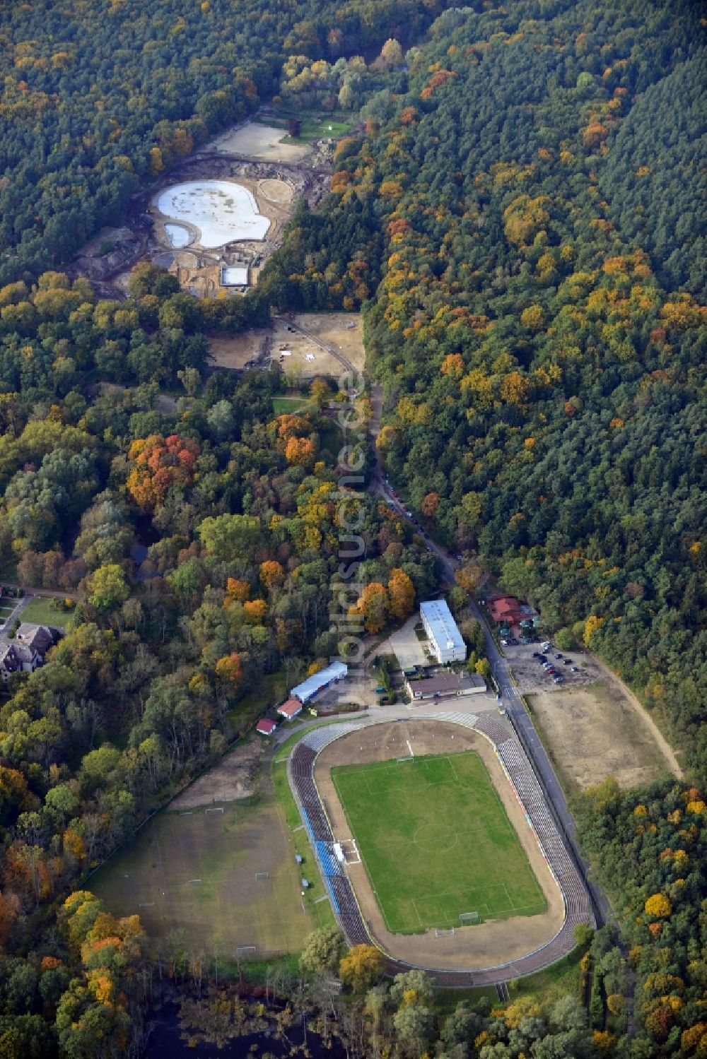 Stettin / Szczecin von oben - Arkonii Stadium Szczecin in Stettin / Szczecin in der Woiwodschaft Westpommern / Zachodniopomorskie in Polen