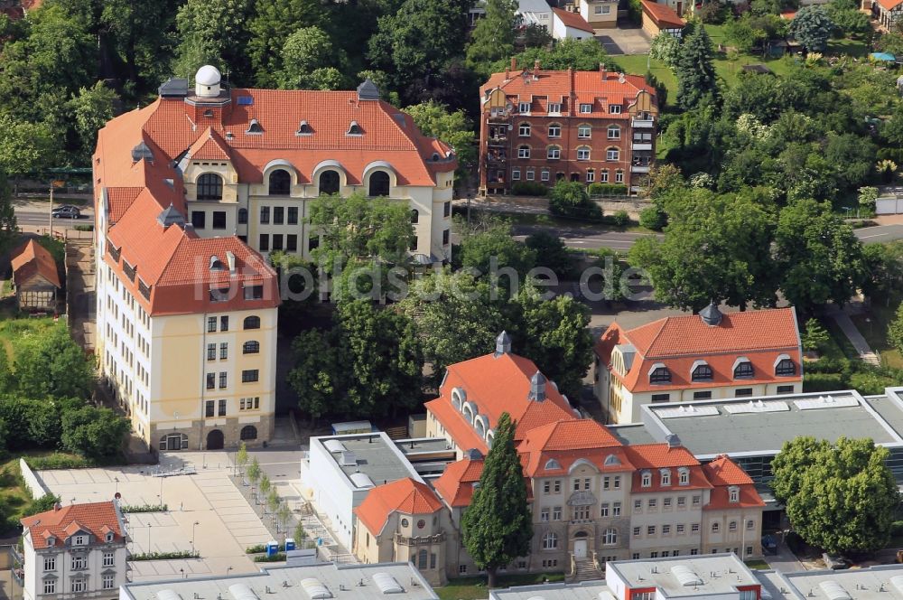 Luftbild Gotha - Arnoldi-Gymnasium und Altes Stadtbad in Gotha im Bundesland Thüringen