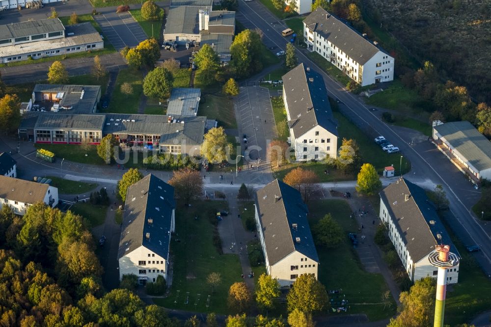 Luftbild Burbach - Asylantenheim in der ehemaligen Siegerland-Kaserne in Burbach im Bundesland Nordrhein-Westfalen