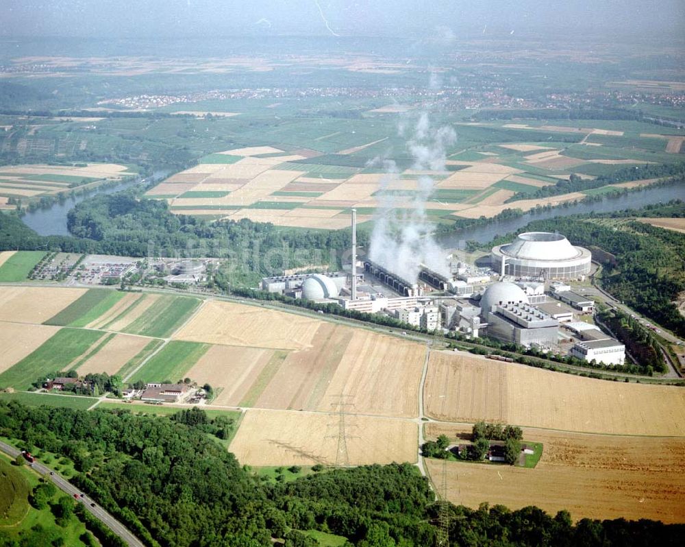 Pleidelsheim / Hessen von oben - Atomkraftwerk bei Pleidelsheim in Hessen