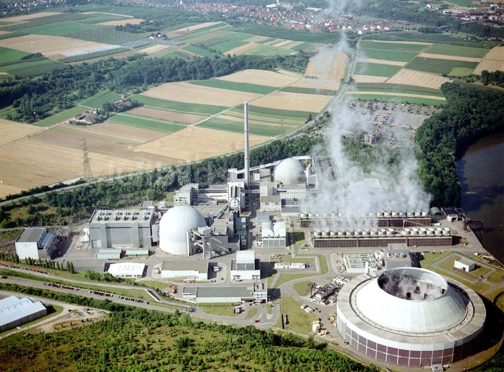 Luftbild Pleidelsheim / Hessen - Atomkraftwerk bei Pleidelsheim in Hessen