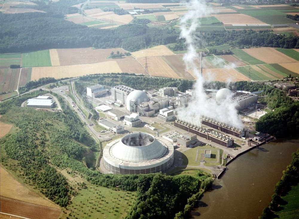 Luftaufnahme Pleidelsheim / Hessen - Atomkraftwerk bei Pleidelsheim in Hessen