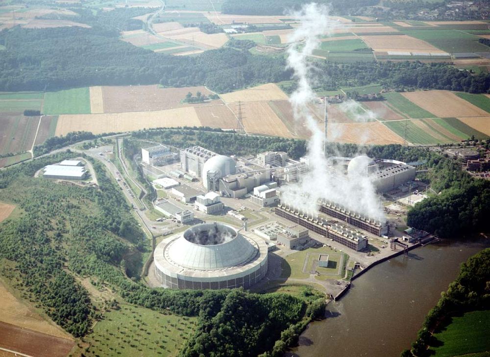 Pleidelsheim / Hessen von oben - Atomkraftwerk bei Pleidelsheim in Hessen