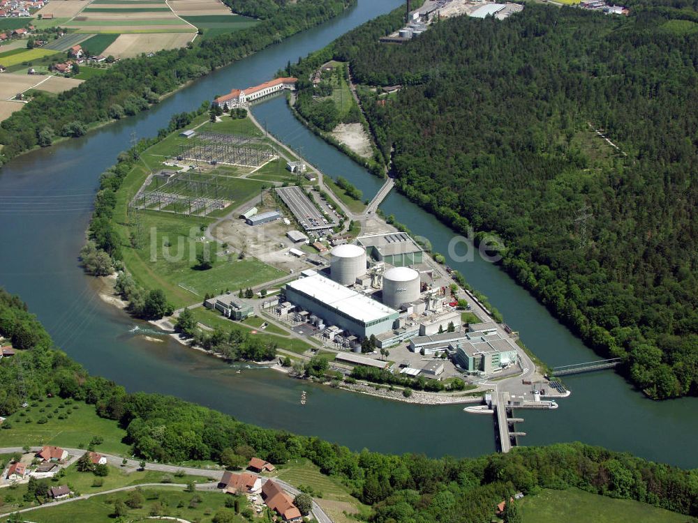 Döttingen von oben - Atomktafzwerk AKW / KKW Beznau