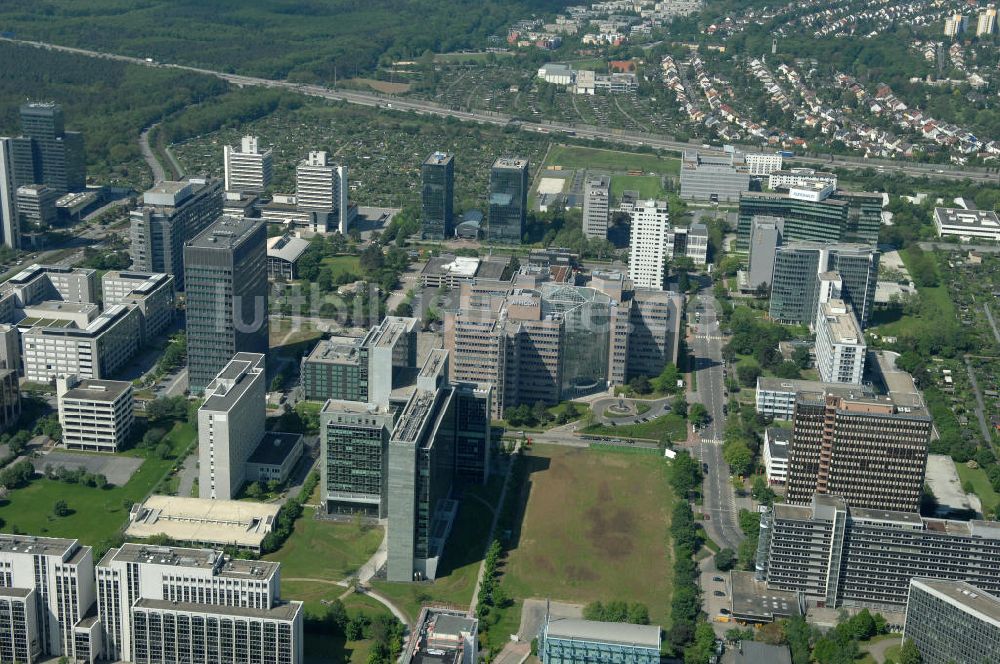 Luftaufnahme Frankfurt am Main - Atricom Bürohaus in Frankfurt-Niederrad