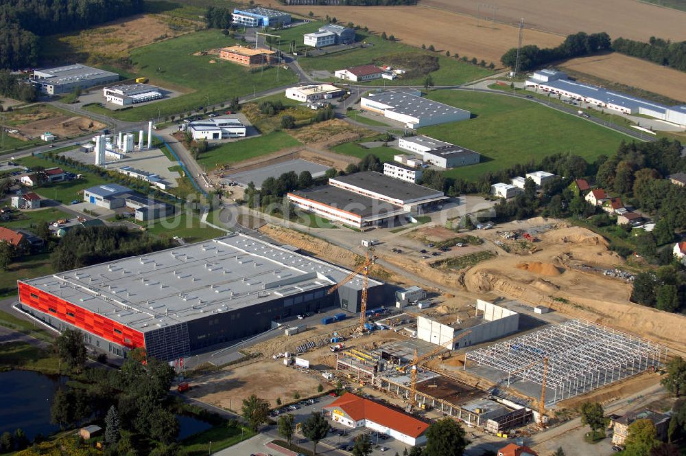 Luftaufnahme GROßRÖHRSDORF - Auf- und Ausbau des Werksgeändes der SUNFILM AG in Großröhrsdorf