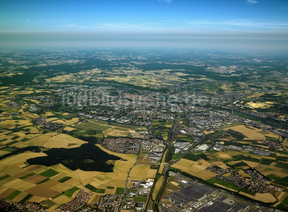 Luftbild Augsburg - Augsburg und seine Umgebung im Bundesland Bayern