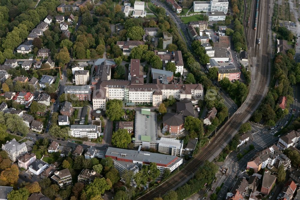 Bochum von oben - Augusta-Kranken-Anstalt I in Bochum im Bundesland Nordrhein-Westfalen