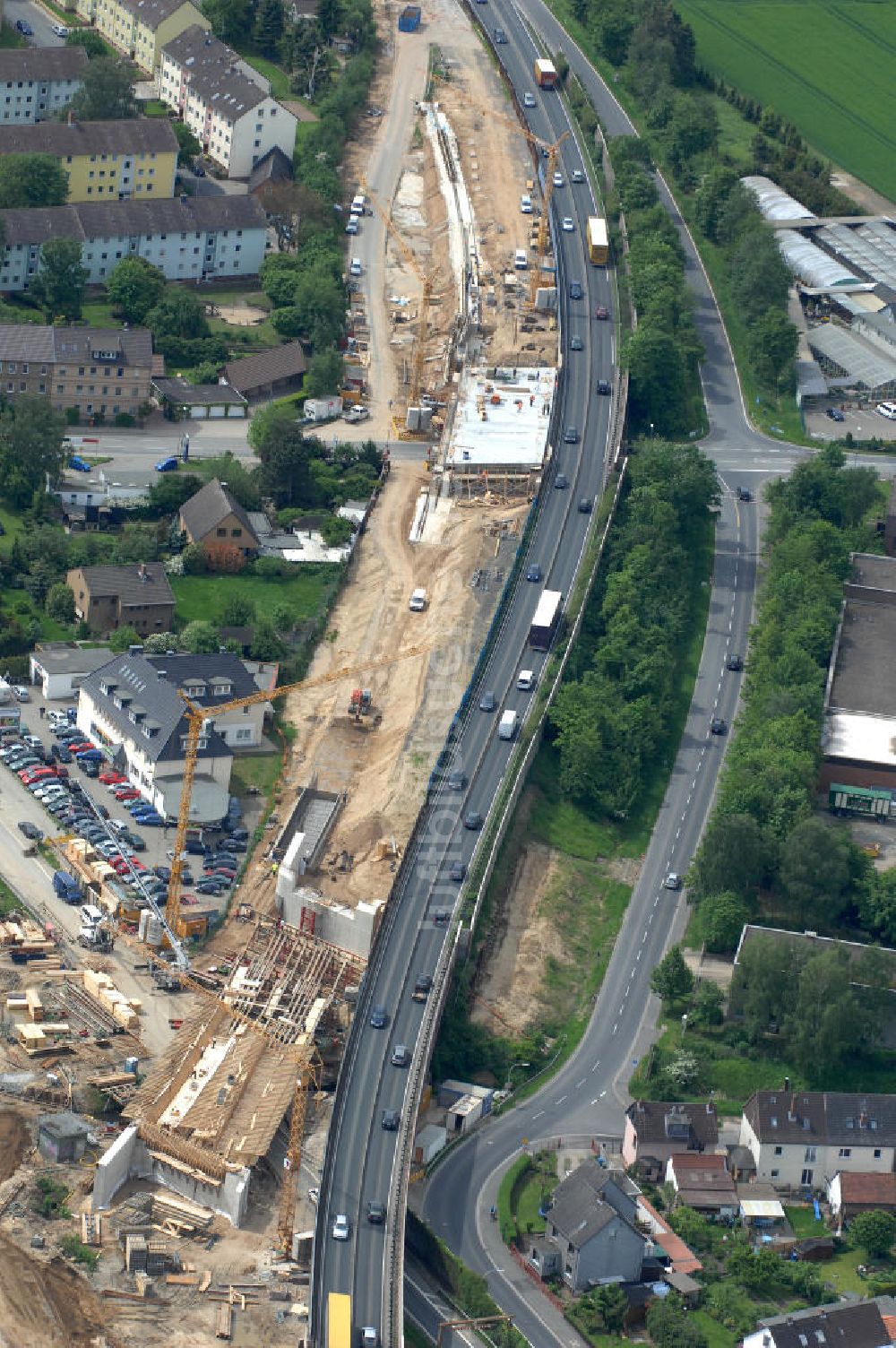 Luftaufnahme Braunschweig - Ausbau des Autobahndreieck Braunschweig-Südwest an der Autobahn A29 / A 391