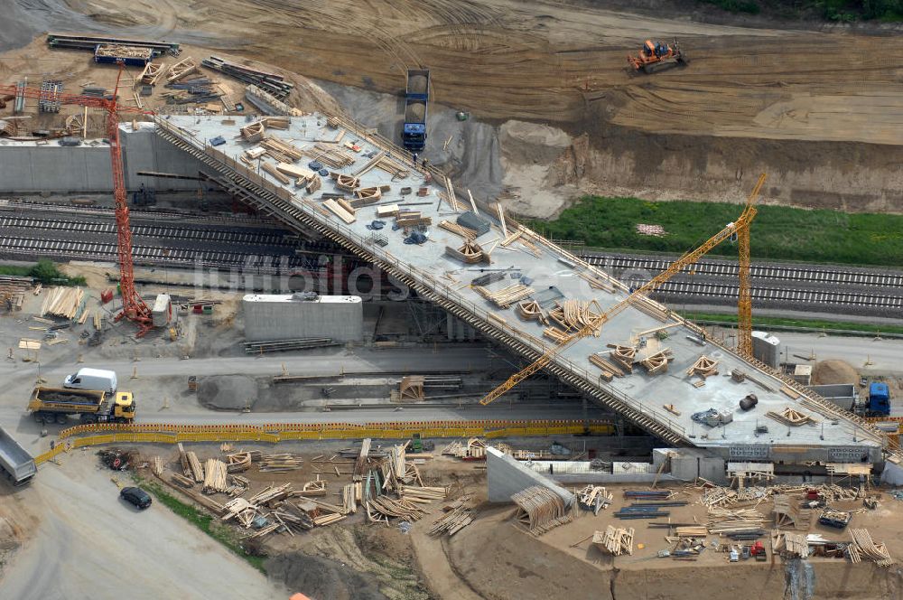 Luftaufnahme Braunschweig - Ausbau des Autobahndreieck Braunschweig-Südwest an der Autobahn A29 / A 391