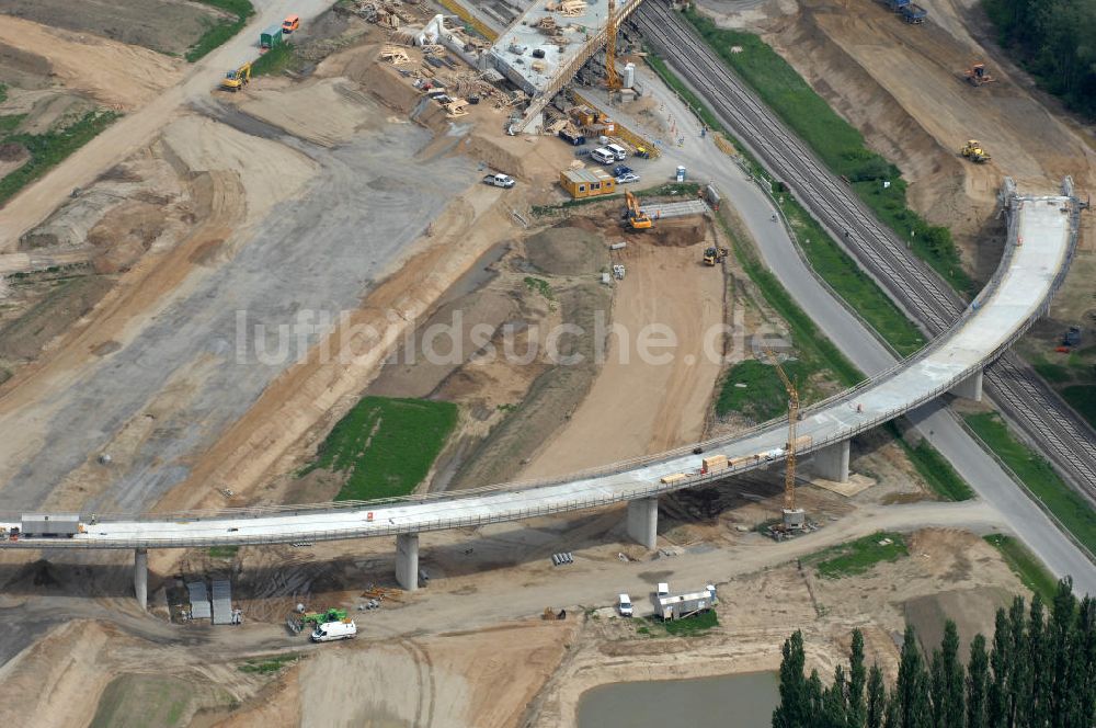 Braunschweig aus der Vogelperspektive: Ausbau des Autobahndreieck Braunschweig-Südwest an der Autobahn A29 / A 391