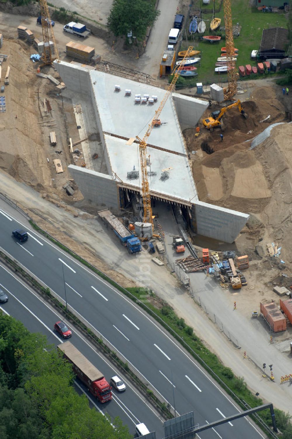 Luftbild Braunschweig - Ausbau des Autobahndreieck Braunschweig-Südwest an der Autobahn A29 / A 391