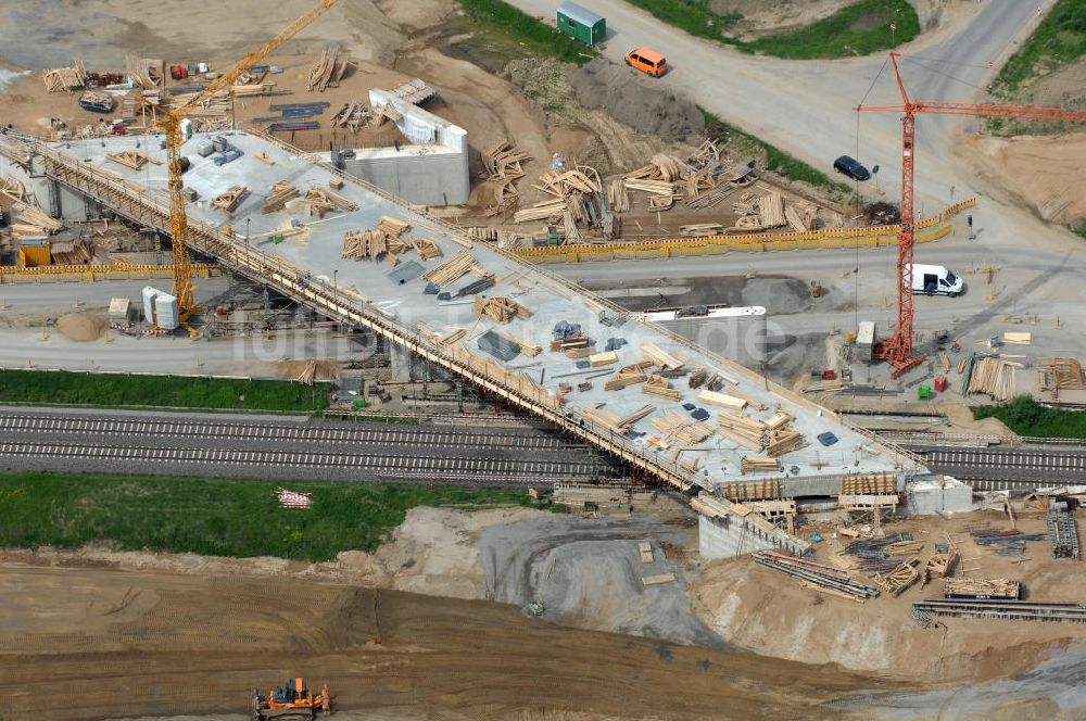 Braunschweig aus der Vogelperspektive: Ausbau des Autobahndreieck Braunschweig-Südwest an der Autobahn A29 / A 391