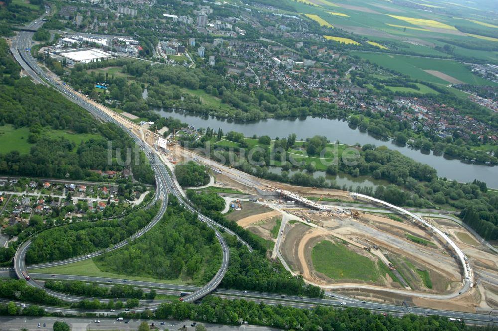 Luftaufnahme Braunschweig - Ausbau des Autobahndreieck Braunschweig-Südwest an der Autobahn A29 / A 391