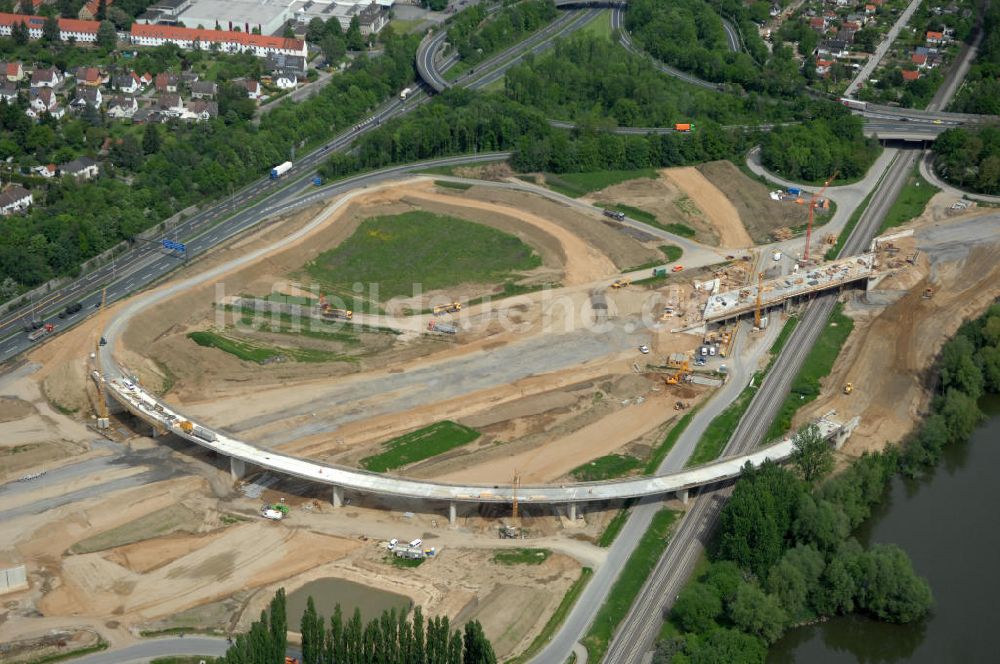 Braunschweig von oben - Ausbau des Autobahndreieck Braunschweig-Südwest an der Autobahn A29 / A 391