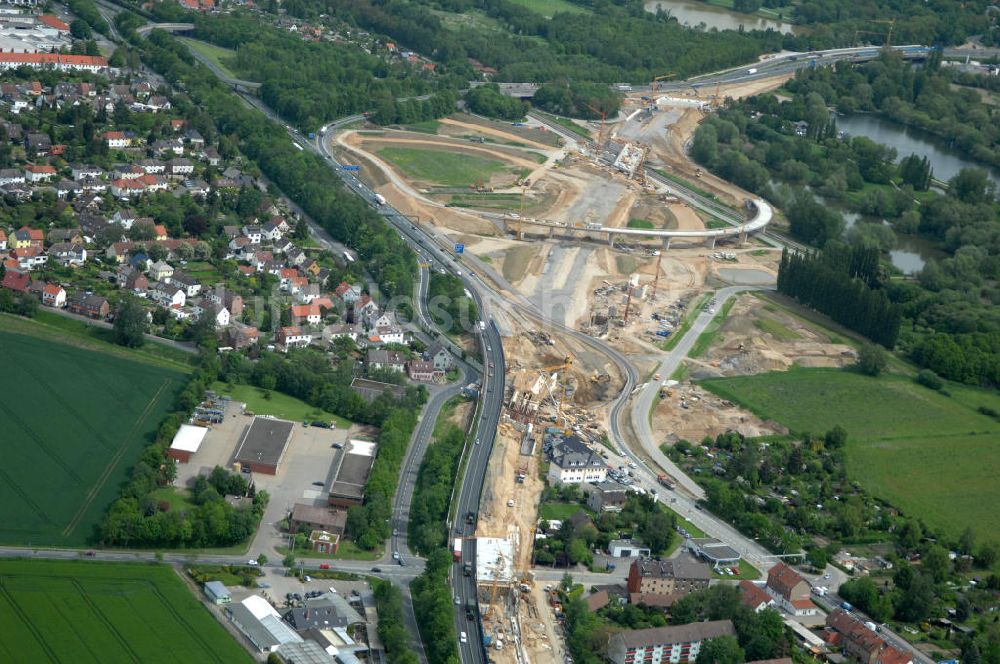 Luftaufnahme Braunschweig - Ausbau des Autobahndreieck Braunschweig-Südwest an der Autobahn A29 / A 391