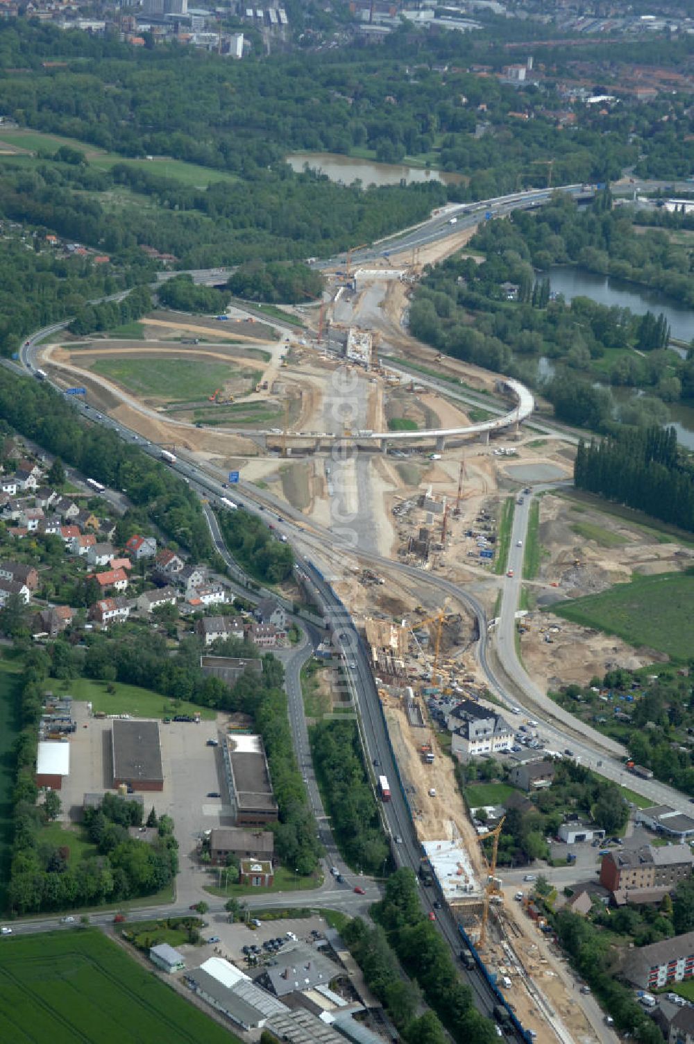 Luftbild Braunschweig - Ausbau des Autobahndreieck Braunschweig-Südwest an der Autobahn A29 / A 391