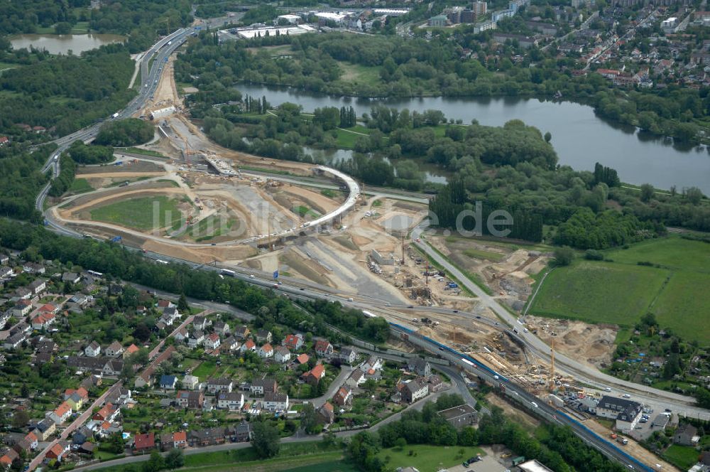 Braunschweig aus der Vogelperspektive: Ausbau des Autobahndreieck Braunschweig-Südwest an der Autobahn A29 / A 391