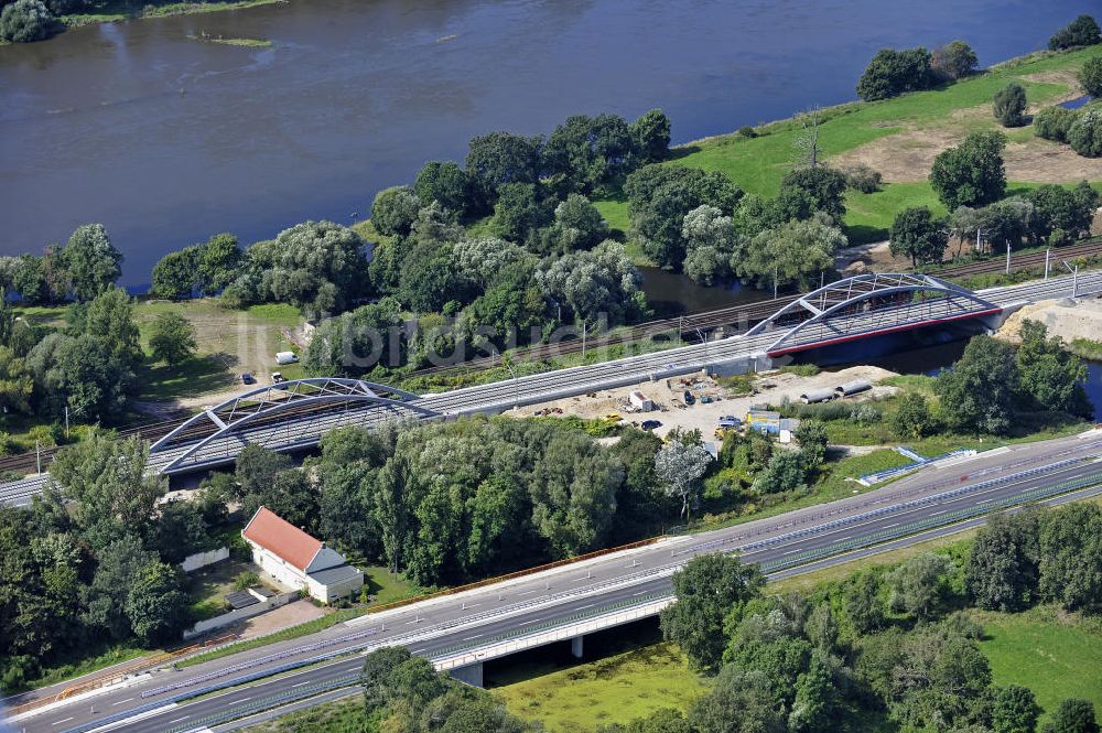 Dessau-Roßlau von oben - Ausbau der B184