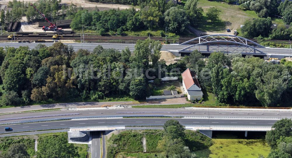 Dessau-Roßlau aus der Vogelperspektive: Ausbau der B184