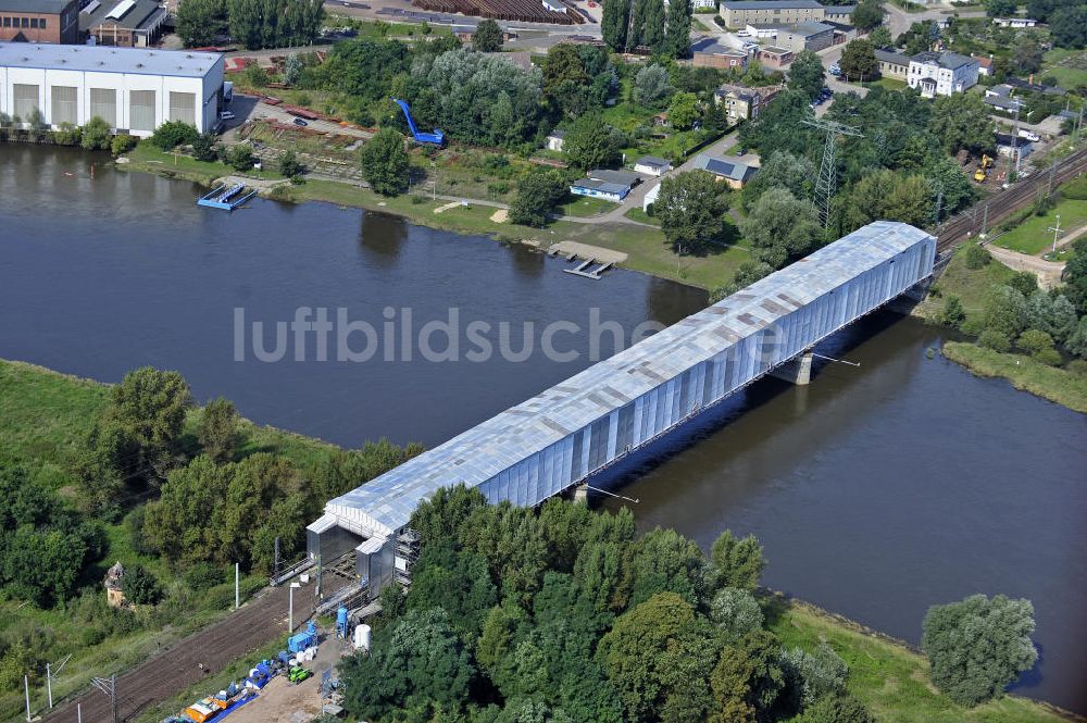 Dessau-Roßlau aus der Vogelperspektive: Ausbau der B184