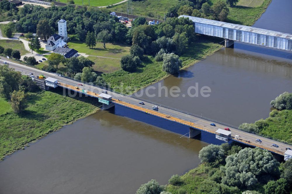 Dessau-Roßlau von oben - Ausbau der B184