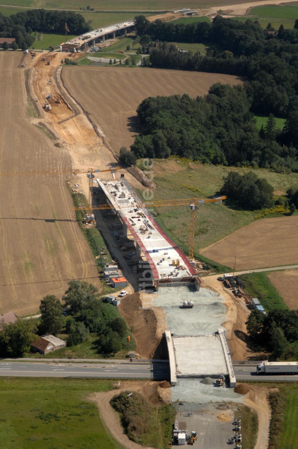 Luftbild Löbau - Ausbau der B 178 an der Ortsumfahrung Löbau