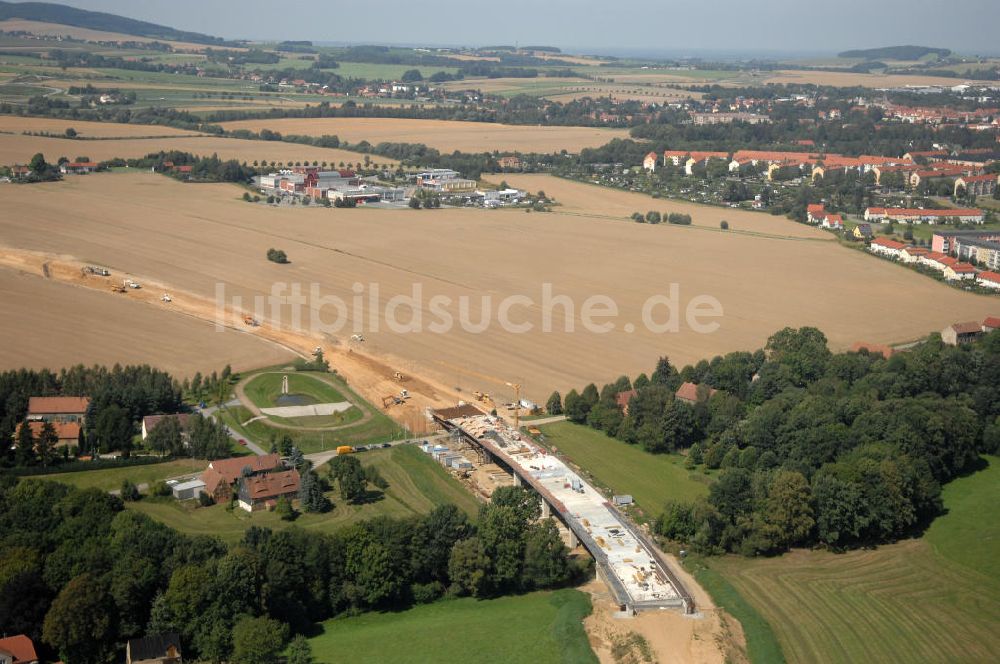 Luftbild Löbau - Ausbau der B 178 an der Ortsumfahrung Löbau