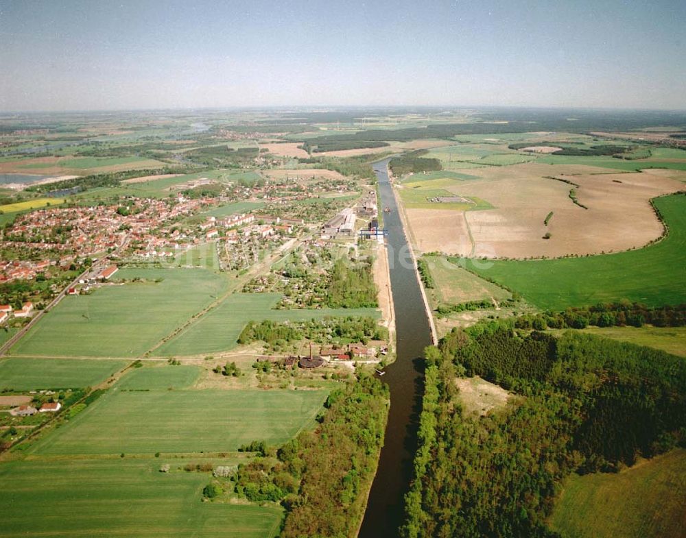 Luftaufnahme Niegripp / Sachsen-Anhalt - Ausbau des Elbe-Havel-Kanales bei Niegripp östlich von Hohenwarthe in Sachsen-Anhalt