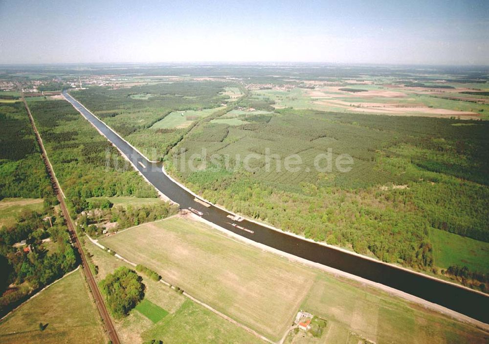 Niegripp / Sachsen-Anhalt von oben - Ausbau des Elbe-Havel-Kanales bei Niegripp östlich von Hohenwarthe in Sachsen-Anhalt