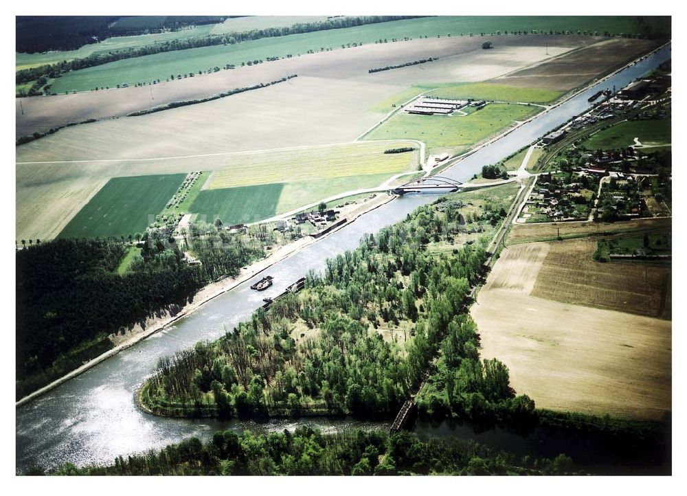 Niegripp / Sachsen-Anhalt aus der Vogelperspektive: Ausbau des Elbe-Havel-Kanales bei Niegripp östlich von Hohenwarthe in Sachsen-Anhalt