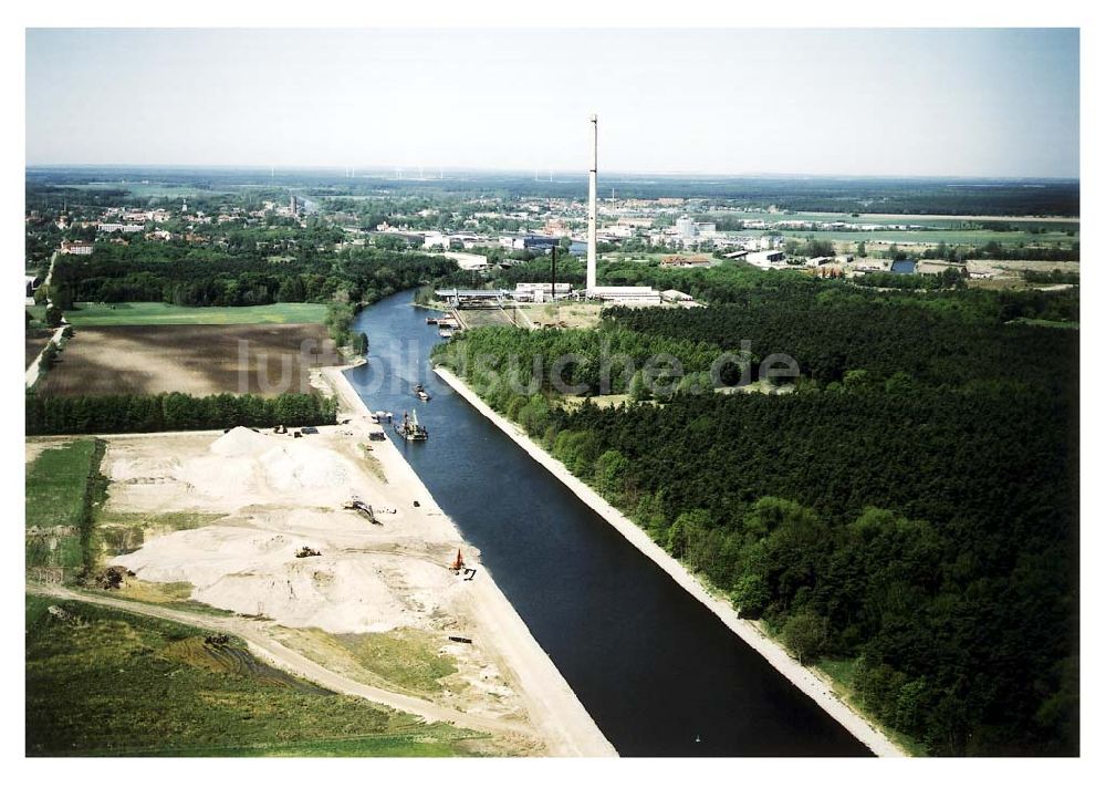 Luftbild Niegripp / Sachsen-Anhalt - Ausbau des Elbe-Havel-Kanales bei Niegripp östlich von Hohenwarthe in Sachsen-Anhalt