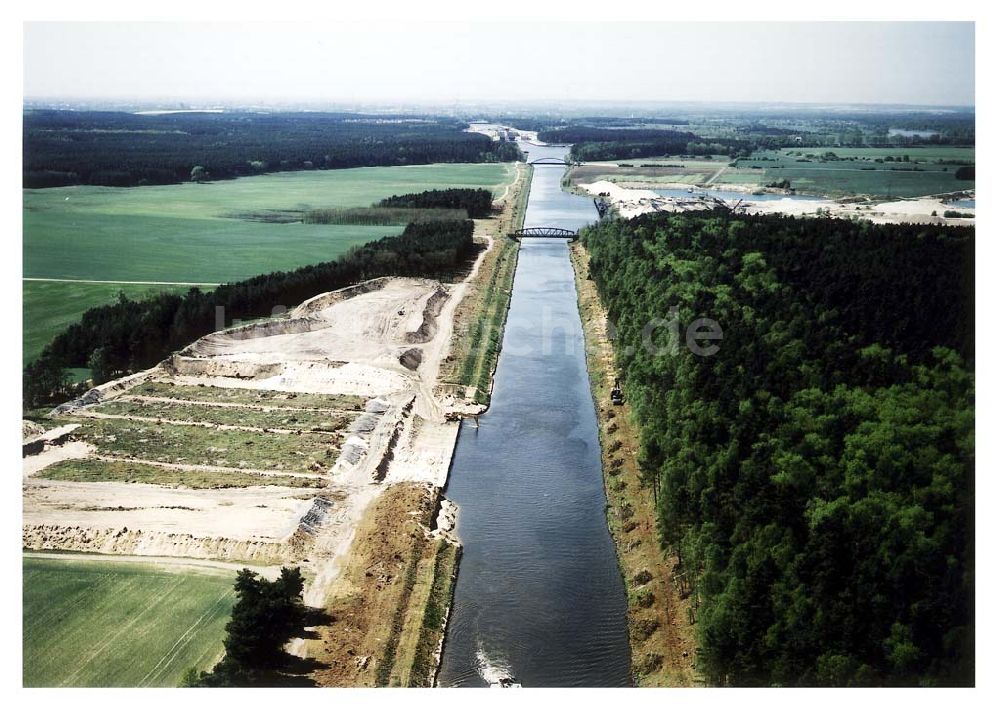 Luftaufnahme Parey / Sachsen-Anhalt - Ausbau des Elbe-Havel-Kanales bei Parey in Sachsen-Anhalt