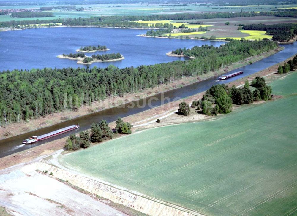 Parey / Sachsen-Anhalt von oben - Ausbau des Elbe-Havel-Kanales bei Parey in Sachsen-Anhalt